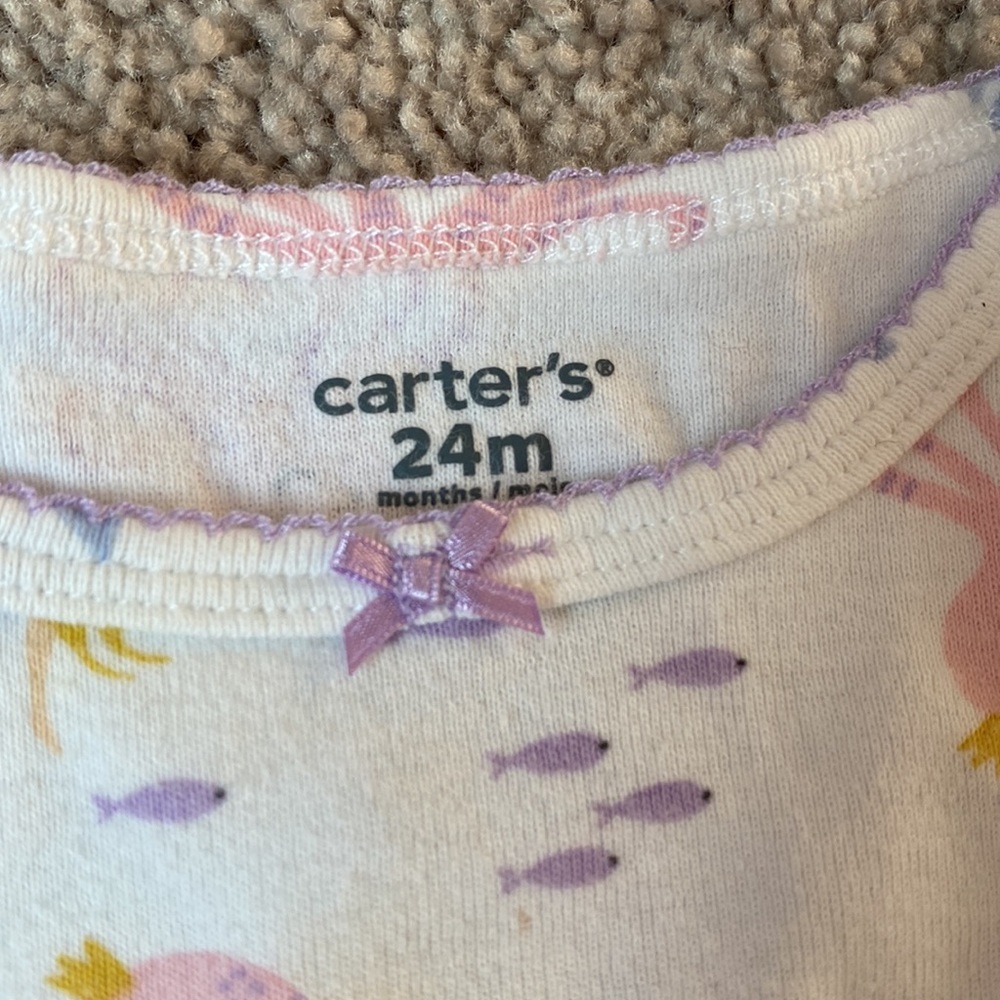 Carters girls pajama set size 24 months mermaids - Picture 4 of 4
